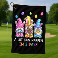 Gnome Easter Christian A Lot Can Happen In 3 Days Leopard Golf Towel
