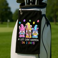 Gnome Easter Christian A Lot Can Happen In 3 Days Leopard Golf Towel