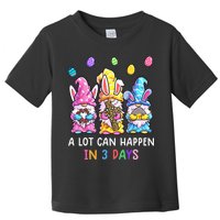 Gnome Easter Christian A Lot Can Happen In 3 Days Leopard Toddler T-Shirt