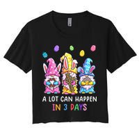 Gnome Easter Christian A Lot Can Happen In 3 Days Leopard Crop Top
