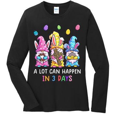 Gnome Easter Christian A Lot Can Happen In 3 Days Leopard Ladies Long Sleeve Shirt