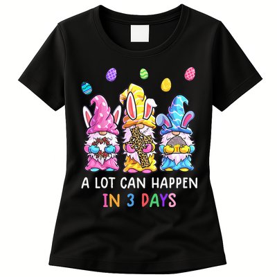Gnome Easter Christian A Lot Can Happen In 3 Days Leopard Womens T-Shirt