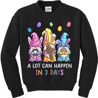 Gnome Easter Christian A Lot Can Happen In 3 Days Leopard Kids Sweatshirt