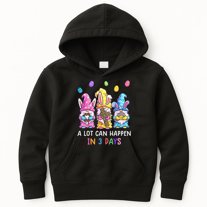 Gnome Easter Christian A Lot Can Happen In 3 Days Leopard Kids Hoodie