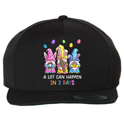 Gnome Easter Christian A Lot Can Happen In 3 Days Leopard Wool Snapback Cap