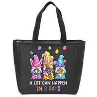 Gnome Easter Christian A Lot Can Happen In 3 Days Leopard Zip Tote Bag