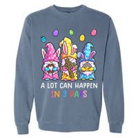 Gnome Easter Christian A Lot Can Happen In 3 Days Leopard Garment-Dyed Sweatshirt