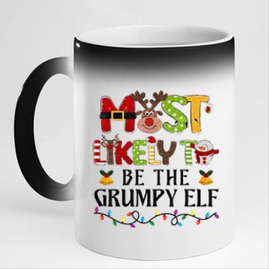 Grumpy Elf Christmas Family Matching Set 11oz Black Color Changing Mug