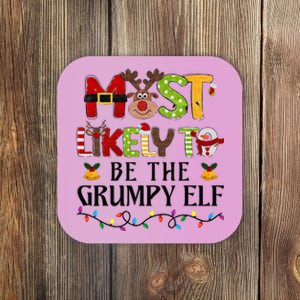 Grumpy Elf Christmas Family Matching Set Coaster