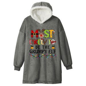 Grumpy Elf Christmas Family Matching Set Hooded Wearable Blanket