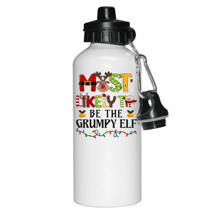 Grumpy Elf Christmas Family Matching Set Aluminum Water Bottle