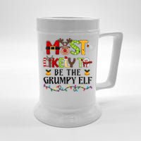 Grumpy Elf Christmas Family Matching Set Beer Stein