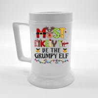 Grumpy Elf Christmas Family Matching Set Beer Stein