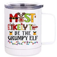 Grumpy Elf Christmas Family Matching Set 12 oz Stainless Steel Tumbler Cup