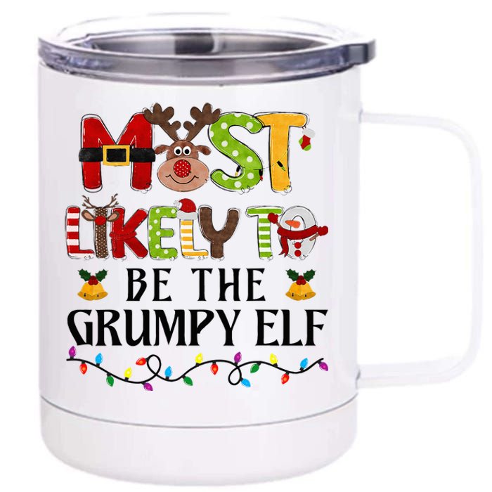 Grumpy Elf Christmas Family Matching Set 12 oz Stainless Steel Tumbler Cup