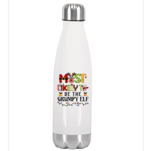 Grumpy Elf Christmas Family Matching Set Stainless Steel Insulated Water Bottle