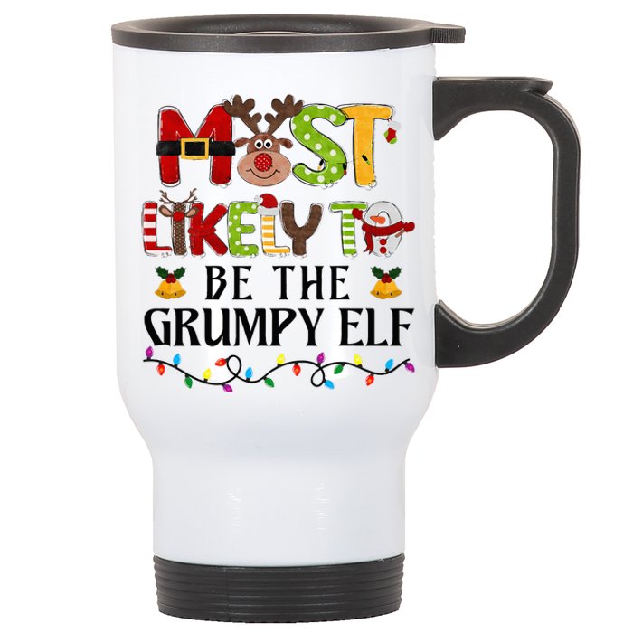 Grumpy Elf Christmas Family Matching Set Stainless Steel Travel Mug