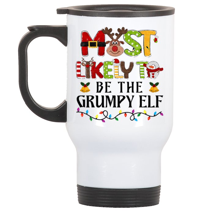 Grumpy Elf Christmas Family Matching Set Stainless Steel Travel Mug