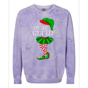 Gigi Elf Christmas Matching Family Elf Colorblast Crewneck Sweatshirt