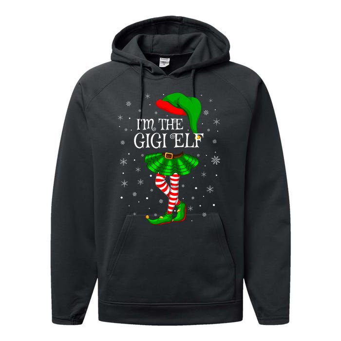 Gigi Elf Christmas Matching Family Elf Performance Fleece Hoodie