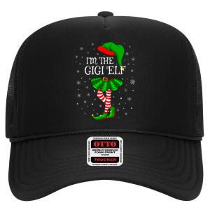 Gigi Elf Christmas Matching Family Elf High Crown Mesh Back Trucker Hat