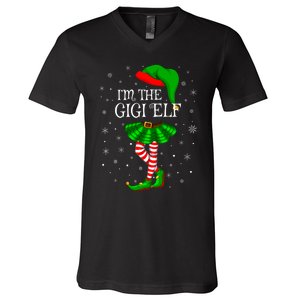 Gigi Elf Christmas Matching Family Elf V-Neck T-Shirt