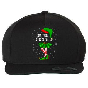 Gigi Elf Christmas Matching Family Elf Wool Snapback Cap