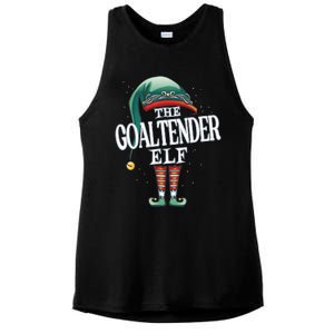 Goaltender Elf Christmas Group Xmas Pajama Party Gift Ladies PosiCharge Tri-Blend Wicking Tank