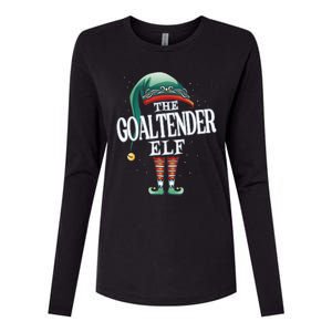 Goaltender Elf Christmas Group Xmas Pajama Party Gift Womens Cotton Relaxed Long Sleeve T-Shirt