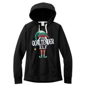 Goaltender Elf Christmas Group Xmas Pajama Party Gift Women's Fleece Hoodie