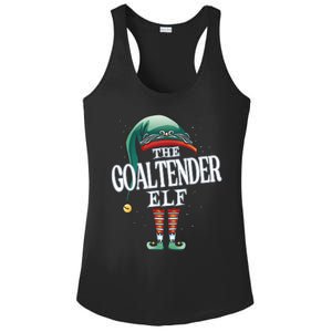 Goaltender Elf Christmas Group Xmas Pajama Party Gift Ladies PosiCharge Competitor Racerback Tank