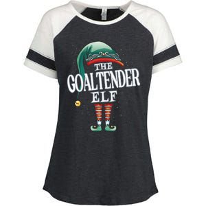 Goaltender Elf Christmas Group Xmas Pajama Party Gift Enza Ladies Jersey Colorblock Tee