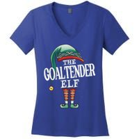 Goaltender Elf Christmas Group Xmas Pajama Party Gift Women's V-Neck T-Shirt