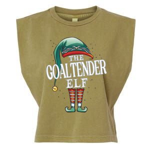 Goaltender Elf Christmas Group Xmas Pajama Party Gift Garment-Dyed Women's Muscle Tee