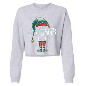 Goaltender Elf Christmas Group Xmas Pajama Party Gift Cropped Pullover Crew