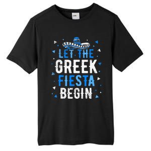 Greek Easter Cinco De Mayo Funny Let The Greek Fiesta Begin Tall Fusion ChromaSoft Performance T-Shirt