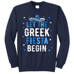 Greek Easter Cinco De Mayo Funny Let The Greek Fiesta Begin Tall Sweatshirt