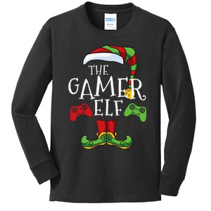 Gamer Elf Christmas Family Matching Funny IM The Gaming Elf Kids Long Sleeve Shirt