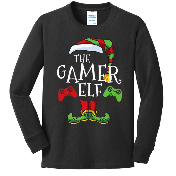 Gamer Elf Christmas Family Matching Funny IM The Gaming Elf Kids Long Sleeve Shirt