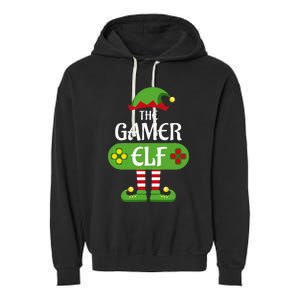 Gamer Elf Christmas Matching Group Family Garment-Dyed Fleece Hoodie