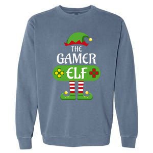 Gamer Elf Christmas Matching Group Family Garment-Dyed Sweatshirt