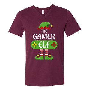 Gamer Elf Christmas Matching Group Family V-Neck T-Shirt