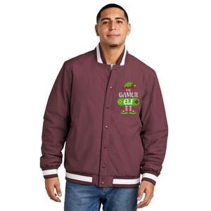 Gamer Elf Christmas Matching Group Family Insulated Varsity Jacket