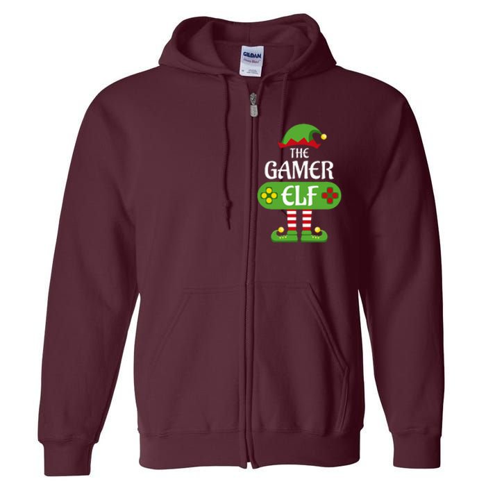 Gamer Elf Christmas Matching Group Family Full Zip Hoodie