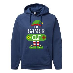 Gamer Elf Christmas Matching Group Family Performance Fleece Hoodie