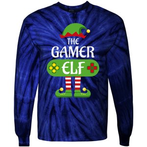 Gamer Elf Christmas Matching Group Family Tie-Dye Long Sleeve Shirt