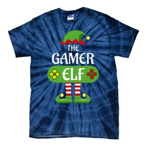 Gamer Elf Christmas Matching Group Family Tie-Dye T-Shirt