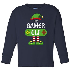 Gamer Elf Christmas Matching Group Family Toddler Long Sleeve Shirt