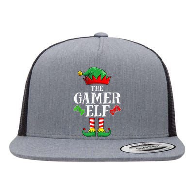 Gamer Elf Christmas Santa Hat Funny Family Pajama Set Flat Bill Trucker Hat