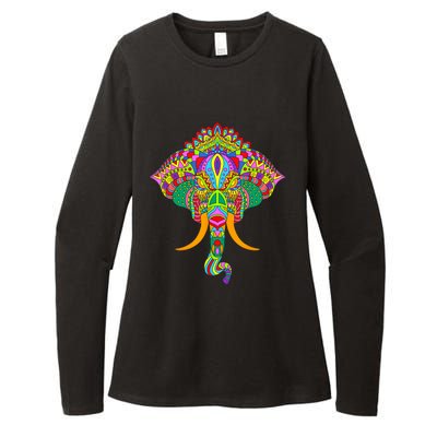 Ganesh Elephant Colorful Ganesha God Face Hindu Art Womens CVC Long Sleeve Shirt